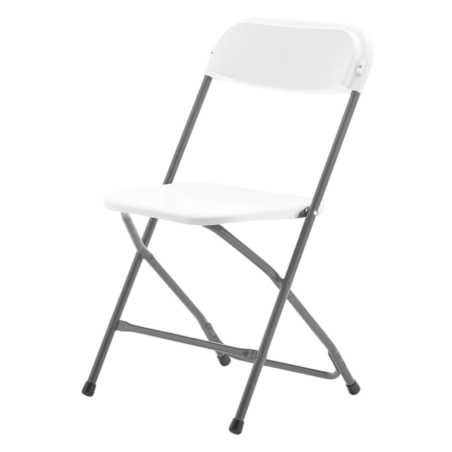 silla plegable blanca gris